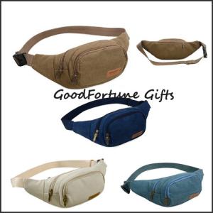 Quality customed gift cheapest promotional canvas travel sports waist bag wholesale