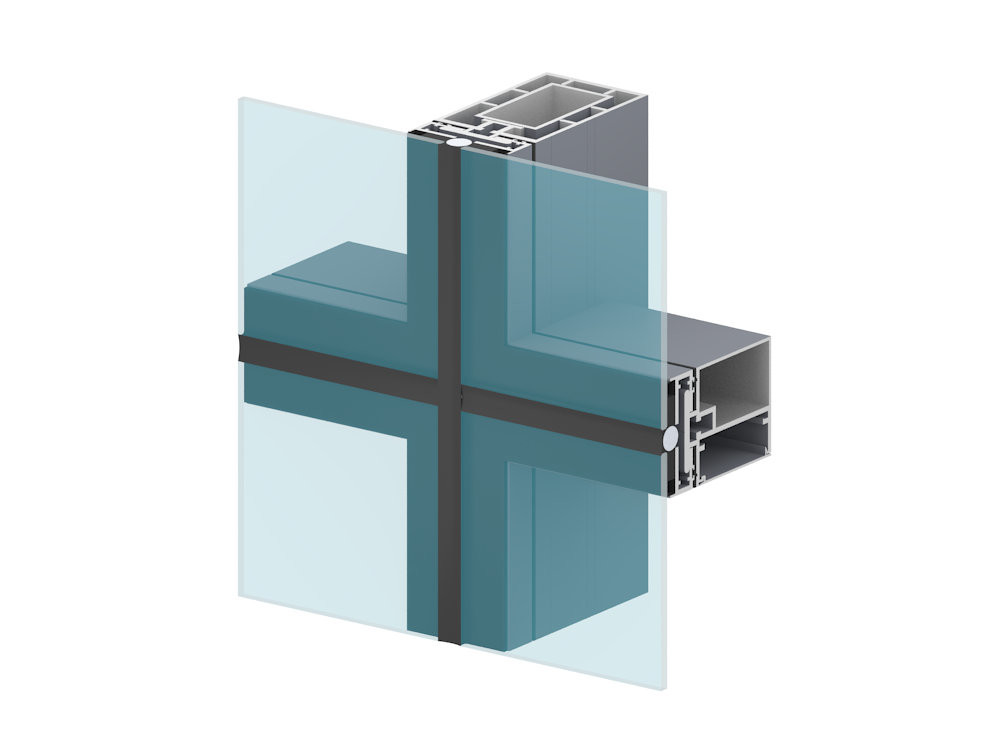 T3-T8 Aluminum Glass Curtain Wall For Perforated Facade Panel 6000 Series