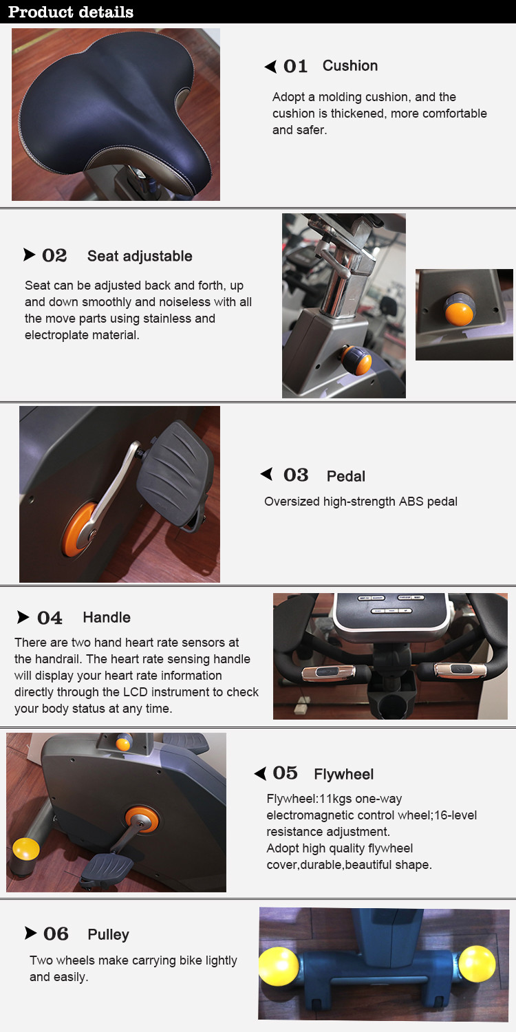 Commercial Gym Cycling Machine , Bicycle Gym Machine Ergonomic Design