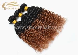 Quality Hot 18&quot; Curly Ombre Hair Extensions for Sale, 45 CM 2 Tone Colour Curly Ombre Remy Human Hair Weft Extensions for Sale wholesale