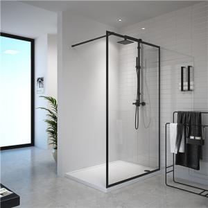 Quality black Stainless Sliding 6mm Tempered Glass Shower Door 1200X2000mm wholesale
