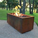 Freestanding Square Corten Steel Fire Pit 2-4mm Thickness Outdoor Warming