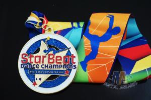 Quality Star Logo Round Shape And Dancing Despoke Custom Sports Medals With Glitters Colors wholesale