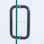 QJY-HD Tempered Glass Black Adjustable Hinged Single Framleless Shower Door for