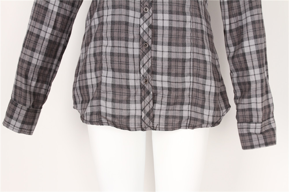Ladies Casual Plaid Shirts / Woman'S Casual Shirts / New Fashion Cheap Shirts