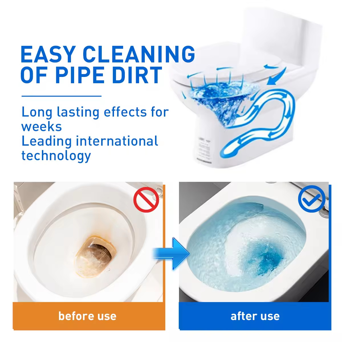 Self Cleaning Clear Toilet Bowl Tablets Lemon Scent Blue Toilet Tablets