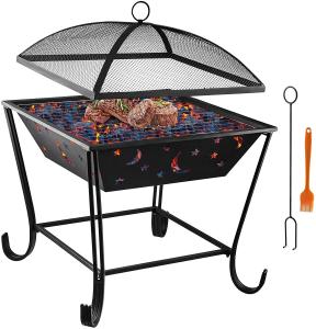 Quality Solid Steel Wood Cannon Charcoal Burning Fire Pit 60.96cm X 60.96cm wholesale