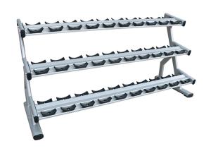 Quality Silver Color Gym Fitness Equipment High Strength Three Tier Dumbbell Rack wholesale