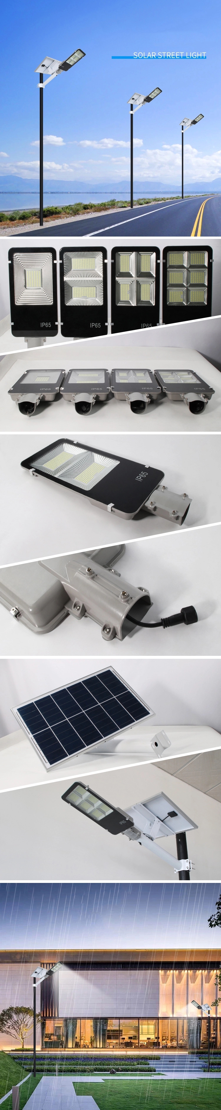 100W 200W SMD Separate Led Solar Street Light With Pole