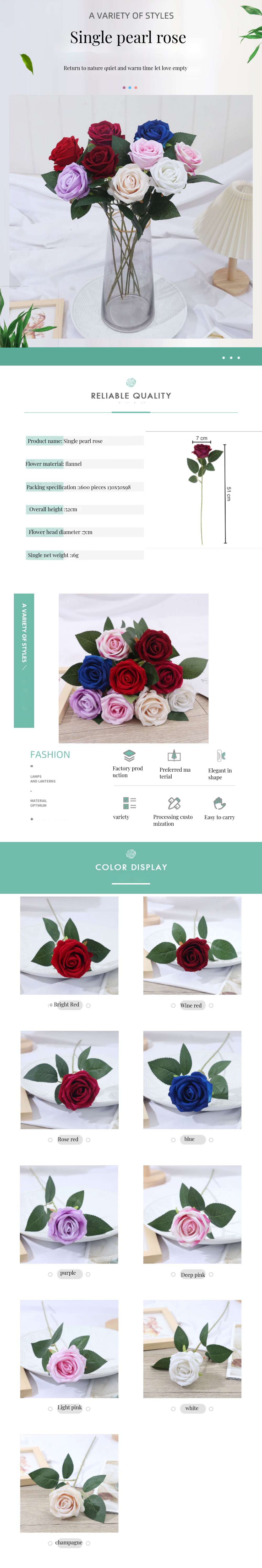 Custom Artificial Single Velvet Rose for Mother's Day Events Decoration and Occasion