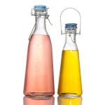 Wholesale 250Ml 500Ml Round Glass Juice Bottles Glass Drinks Bottle With Lid