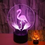 OEM company logo building mountain birds shape 3D LED Night Light Flamingo