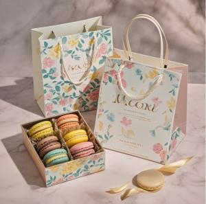 Quality Small Varnishing Paperboard Macaron Pastry Cake Box Food Grade Packaging wholesale