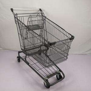 Quality 150L American Style Supermarket Shopping Trolley PU Wheel Grocery Trolly Cart wholesale