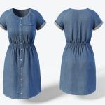 Women Summer Clothing 100 % Cotton Denim Dress