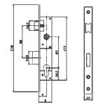 35 - 55mm Door Thickness Mortise Lock Body For Steel / Aluminum Door