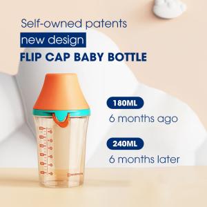 Quality 150ml PPSU Triangle Flip Cap Baby Bottle Fast Flow Nipple Anti Colic LFGB wholesale