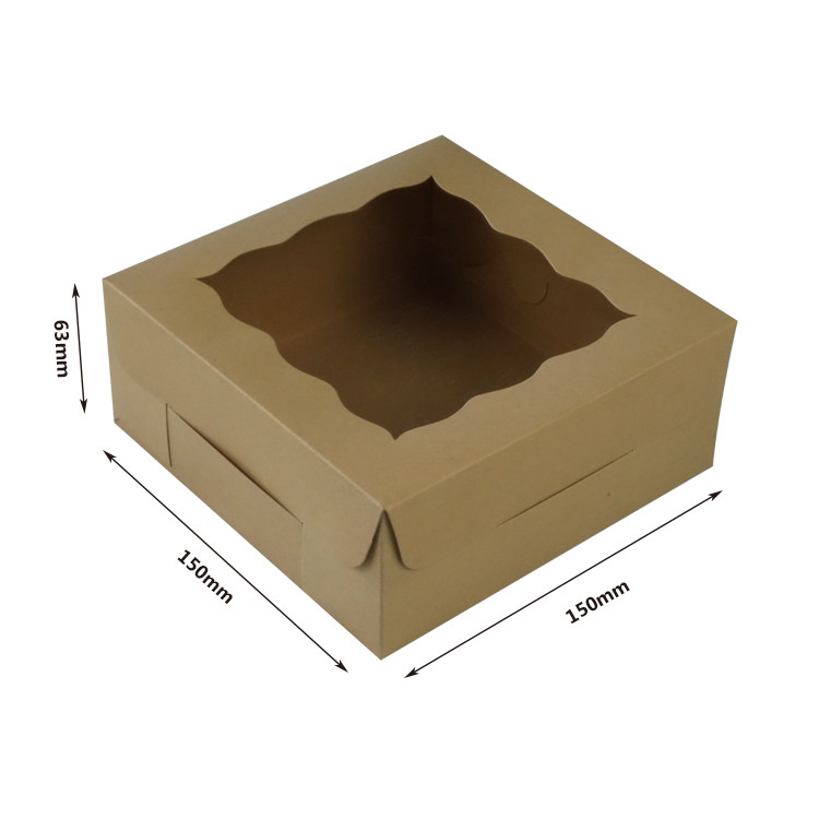 Recycled Kraft Paper Food Paper Gift Box Takeaway Custom Pastry Boxes