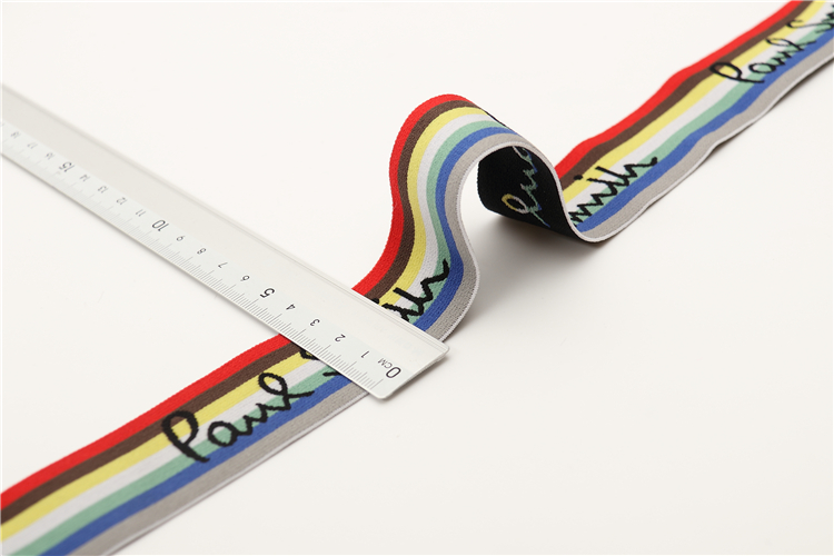 Custom Fashion Label Nylon/Polyester Woven Knitted Jacquard Ribbon Soft Elastic Band For Underwear Boxer Waist band Belt