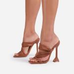 Nappa PU 10cm Women High Heeled Shoes Knotted Straps Square Toe