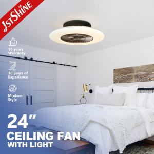 Quality Flush Mount 24inch Bedroom Ceiling Fan Light Reversible AC Motor wholesale