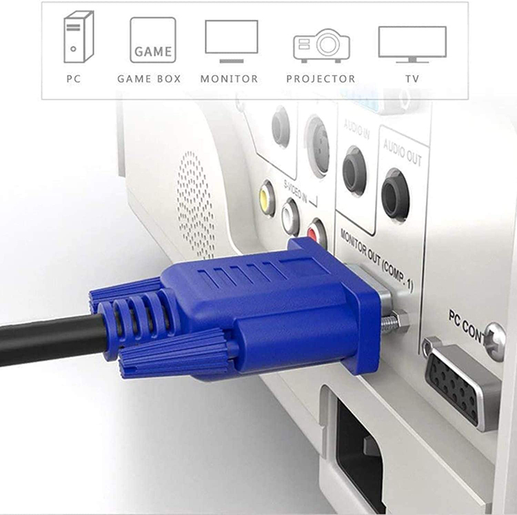 OEM 1.5m 1080P Male to Male Female HD DB 15 PIN VGA To VGA Monitor Cable for PC Computer