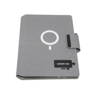 Quality Pu Leather Led Logo Power Bank Wireless Charging Notebook Luxury Magnetic Attraction wholesale