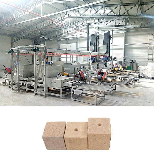 Italy Double Head Sawdust Wood Square Pallet Blocks Machine