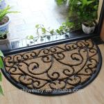 Waterproof Coir Entrance Matting , Half Moon Rubber Door Mat Puzzle Style