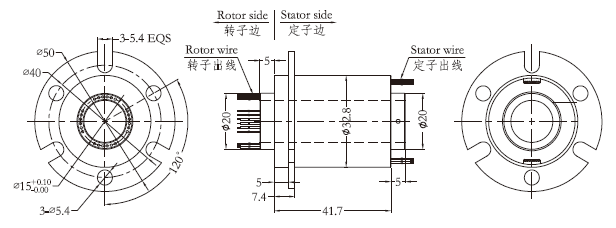 h1532 series H1532 Series Hole Size 15mm Mini Through Hole Slip Ring slip ring Drawing 