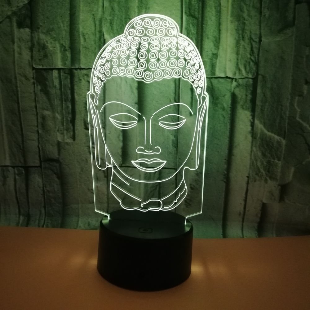 Gift custom Buddha image dimming 3D LED night lights creative kindergarten school bank Christmas gift 