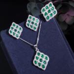 CZ modern tribal beaded cubic zirconia stone silver Necklace Bracele Earring