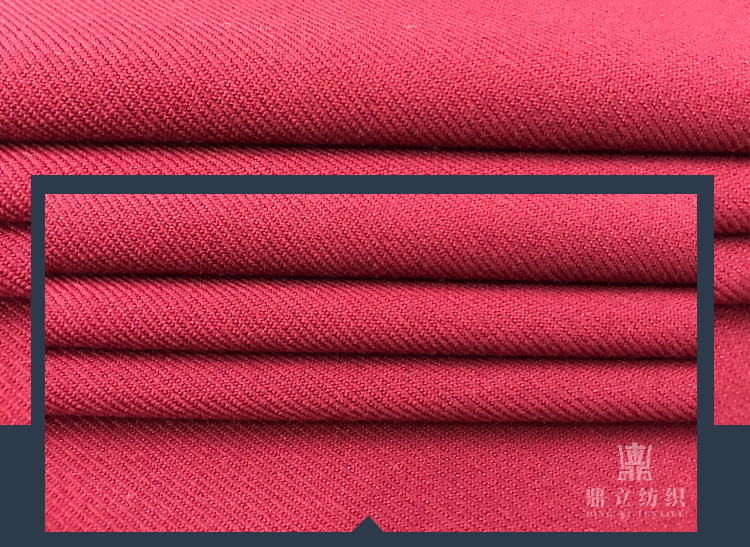 Italian Woven Dyeing Polyester Fabric 267gsm Double Faced Twill Tr Material