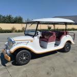 8 Seater Electric Classic Golf Cart White Outdoor Vintage Car Lithium Battery