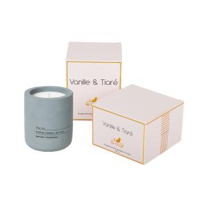 Quality Customized White Candle Packaging Box Gold Hot Foil Stampping wholesale