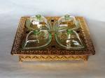 Multifunctional metal frame square shaped platter