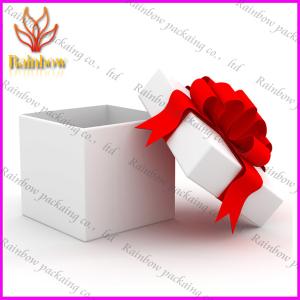Quality Fashionable Luxury Gift Cardboard Paper Box With Red Silk Ribbon wholesale