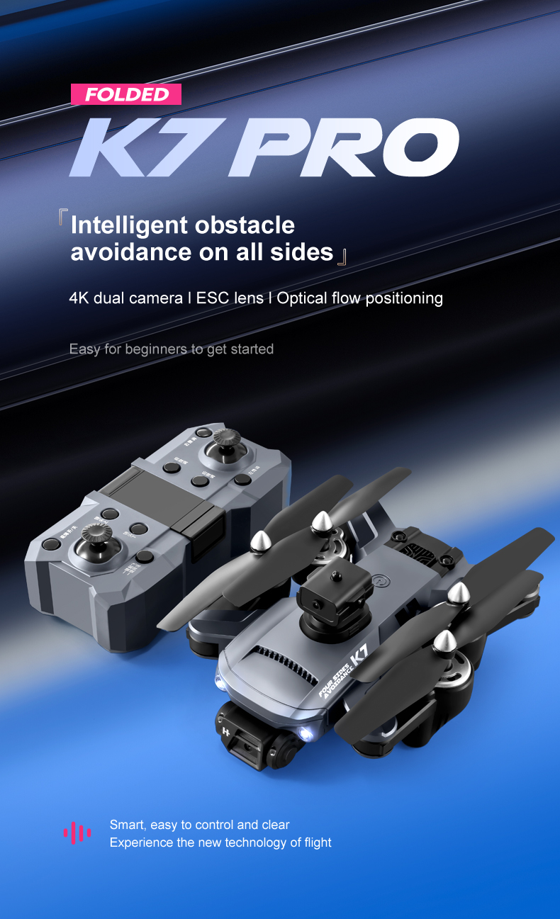 Battery 1800 mAh Plastic Foldable Dual Camera Wifi Fpv Obstacle Avoidance Mini Quadcopter Drone