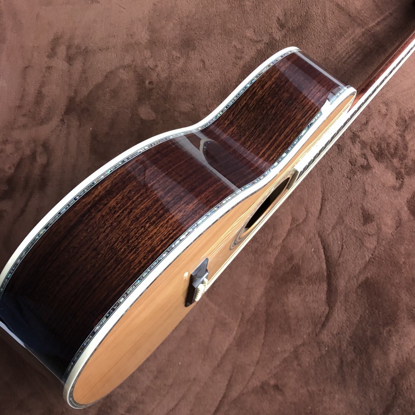 Custom OO42 Classic Headstock Acoustic Guitar Solid Cedar Top Real Abalone Acoustic Guitar