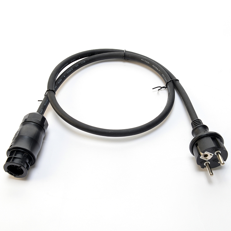 Rubber Insulation H07RN-F Schuko Plug AC Power Cord for Betteri BC01 IP68 Connector and Solar Panel Inverter