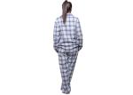 Woman Cotton Y / D Check Flannel Pyjama Set Long Sleeve And Long Pant