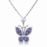 Natural Tanzanite Infinity Heart Pendant Necklace CZ Sterling SilverI 14K