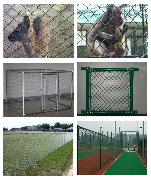 Black 2 Meters Height Steel Chain Link Fencing With Electric Galvanized