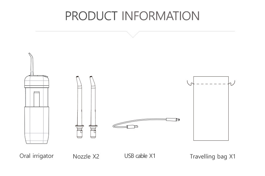 CE 2W Small Portable Water Flosser , Leakproof Wireless Oral Irrigator
