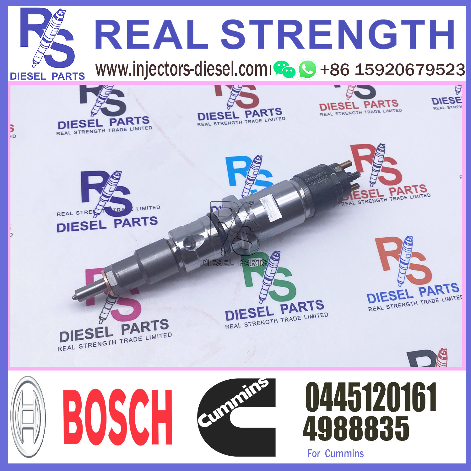 High Quality Diesel Common Rail Fuel Injector 4988835 0445120161 For ISBe Engine