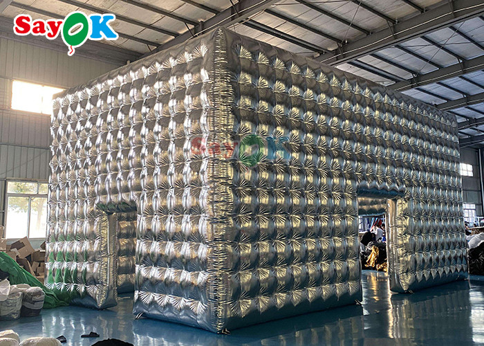 Customized Silver Inflatable Cube Tent For Party Wedding Show Exhibition Event Inflatable Air Tent