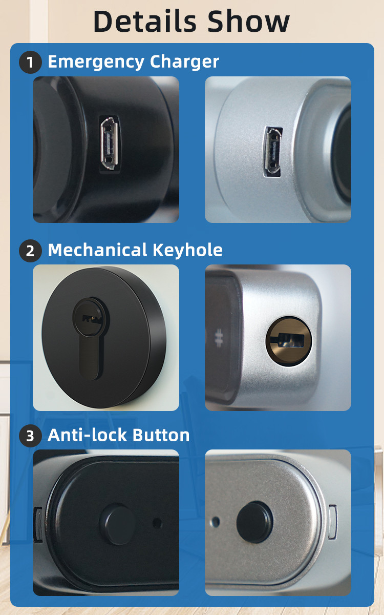TUYA Bluetooth Smart Handle Door Lock Anti Corrosion Fingerprint Handle Lock