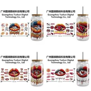 Quality UVDTF packaging custom UV transfer stickers 16oz cup sleeve 20oz stickers DTF transfer labels wholesale