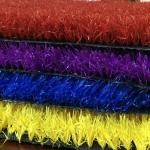 Anti UV Safe Park Colorful Artificial Grass / Rainbow Runway Laying Artificial