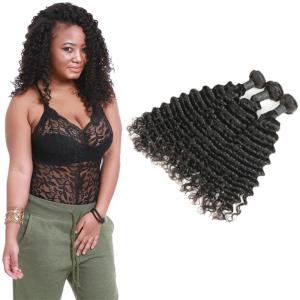 Quality Smooth Healthy Deep Wave Hair Bundles 16 Inch Without Chemical Processed wholesale